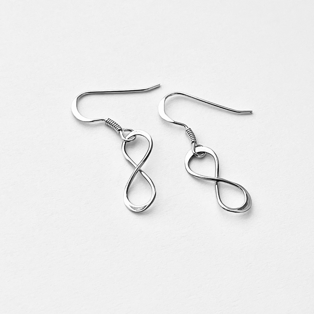Sterling Silver Infinity Dangle Earrings, Silver Earring, Lazy 8 Earring, Love